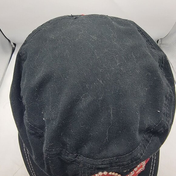 Disney Parks Adults Black Red Polka Dot Rhinestone Minnie Mouse Cap Hat - Picture 6 of 9